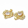 Brass Micro Pave Cubic Zirconia Pendants KK-P223-51G-03-3