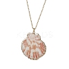 12Pcs 12 Styles Electroplated Natural Mixed Shell Pendant Necklaces NJEW-JN05212-4
