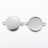 Tarnish Resistant 304 Stainless Steel Cabochon Connector Settings STAS-E146-19P-20mm-1
