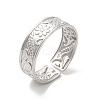 Non-Tarnish 304 Stainless Steel Cuff Wide Band Finger Rings RJEW-L107-009P-1
