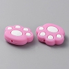 Paw Print Food Grade Eco-Friendly Silicone Focal Beads SIL-SZC0003-06J-2