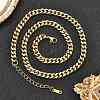 304 Stainless Steel Cuban Link Chain Necklaces for Women Men NJEW-G161-02G-2
