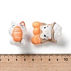 7Pcs Resin Cat with Bread Display Decoration AJEW-S037-03-3