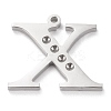 Tarnish Resistant 304 Stainless Steel Letter Pendant Rhinestone Settings STAS-J028-01X-1