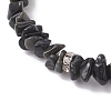 Natural Obsidian Chip Beaded Stretch Bracelets BJEW-JB12316-02-4