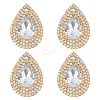4Pcs Brass Rhinestone Shoe Decorations FIND-MA0001-02A-1