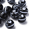 Opaque Striped Acrylic Beads MACR-S373-27B-10-3