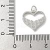 Brass Pave Natural White Shell Heart Charms with Jump Rings KK-S522-08E-P-3