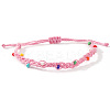 Glass Beads Braided Bead Bracelets TN6908-2-2