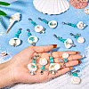 Shell & Synthetic Turquoise Pendant Deocration HJEW-TAC0057-6