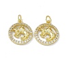 Real 18K Gold Plated Brass Micro Pave Clear Cubic Zirconia Pendants KK-E068-VB409-2-2
