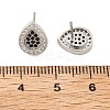 Brass Micro Pave Cubic Zirconia Stud Earrings for Women EJEW-G428-11P-02-5