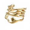 304 Stainless Steel Wave Open Cuff Ring LS-RJEW-T023-31G-1