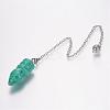 Synthetic Turquoise Pointed Dowsing Pendulums G-E338-07D-3