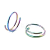 Rainbow Color Double Nose Ring for Single Piercing LS-AJEW-C010-02M-03-3