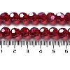 Electroplate Transparent Glass Beads Strands EGLA-A035-T8mm-A07-4