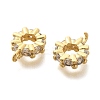 Flat Round Rack Plating Brass Micro Pave Cubic Zirconia Tube Bails LS-KK-H508-09G-2
