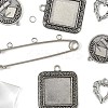 DIY Square Alloy Commemorative Photo Pendants Making Kits DIY-FS0009-22-2