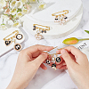 Fingerinspire 1 Set Bowknot & Heart & Bag & Number 5 Alloy Enamel Charms Safety Pin Brooches JEWB-FG0001-10-3