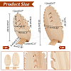 2 Sizes Wooden Oval Leaf Detachable Bracelet Display Stands BDIS-WH0003-22-2