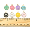 40Pcs 8 Colors Alloy Enamel Pendants ENAM-FS0002-06-5