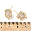 Brass Micro Pave Cubic Zirconia Stud Earring Findings KK-E107-21G-3