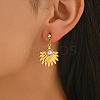 Fan Stainless Steel Dangle Stud Earrings MC7429-3