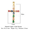 Brass Micro Pave Colorful Cubic Zirconia Pendants ZIRC-OY005-01G-2
