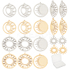 20Pcs 5 Style 201 Stainless Steel Pendants STAS-SC0003-57-1