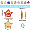108Pcs 9 Colors Star Sew on Rhinestone OACR-GF0001-13-2