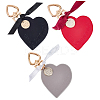 3Pcs 3 Colors Heart Leather Keychains KEYC-CL0001-24-1
