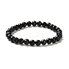 Natural Black Tourmaline Beaded Stretch Bracelets BJEW-K233-01A-03-2