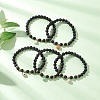 5Pcs 5 Styles Sport Theme Brass Enamel Charm Bracelets BJEW-JB12069-1