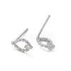 Brass Glass Stud Earrings EJEW-Q014-22P-2