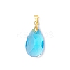 10Pcs 5 Colors Faceted Teardrop Glass Pendants PALLOY-JF03737-01-S-3