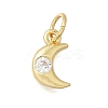Brass Micro Pave Cubic Zirconia Charms KK-D431-020B-G-1