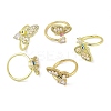 Brass Micro Pave Clear Cubic Zirconia Enamel Finger Rings RJEW-L113-025G-4
