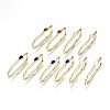 Brass Enamel Huggie Hoop Earrings EJEW-N011-33-NF-1