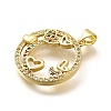 Rack Plating Brass Micro Pave Cubic Zirconia Pendants KK-L226-050G-01-2