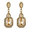 Brass Rhinestone Dangle Stud Earrings FS-WG9D6B6-09-1