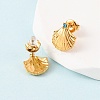 3 Pairs Ocean Series 304 Stainless Steel Starfish & Shell Shape Stud Earrings EJEW-K268-92G-3