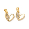 Brass Micro Pave Clear Cubic Zirconia Pendants KK-A214-10G-1