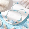 Adjustable Synthetical Turquoise & Porcelain & Natural Howlite Beaded Braided Bead Bracelets for Women BJEW-JB11707-1