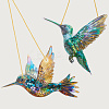 2Pcs 2 Styles Acrylic Bird Hanging Suncatchers HJEW-CN0001-32-6