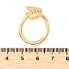Ocean Theme Brass Micro Pave Cubic Zirconia Cuff Rings for Women RJEW-F184-17G-G-5