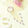 Glass Star Pendant Decorations HJEW-JM01113-05-5
