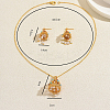 Brass Plastic Stud Earrings & Pendant Necklaces Sets for Women KW7238-5