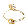Roman Numerals Stainless Steel Link Bracelets LS-BJEW-L689-01G-1