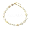 Electroplated Natural Freshwater Shell Flower and Shell Pearl Beaded Necklaces for Women NJEW-JN06209-3