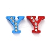 Spray Painted Zinc Alloy Slide Charms ALRI-WH0005-13Y-2